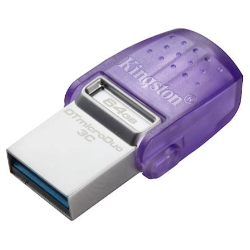 USB ključ Kingston DataTraveler microDuo 3C, USB-C, USB 3.2 Gen 1, OTG, 64 GB s pokrovčkom