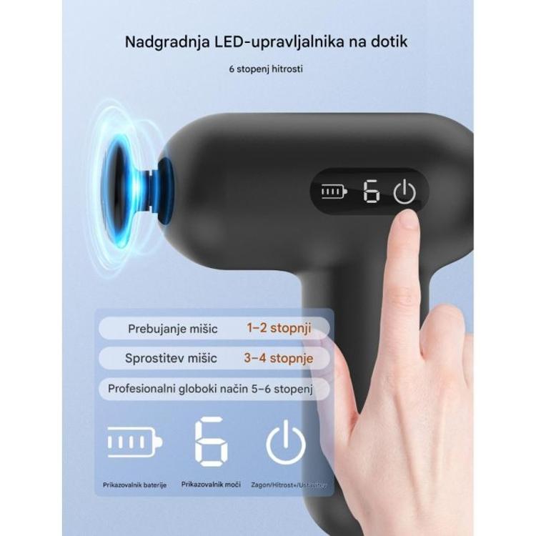 Masažna mini pištola TAOTRONICS, črna