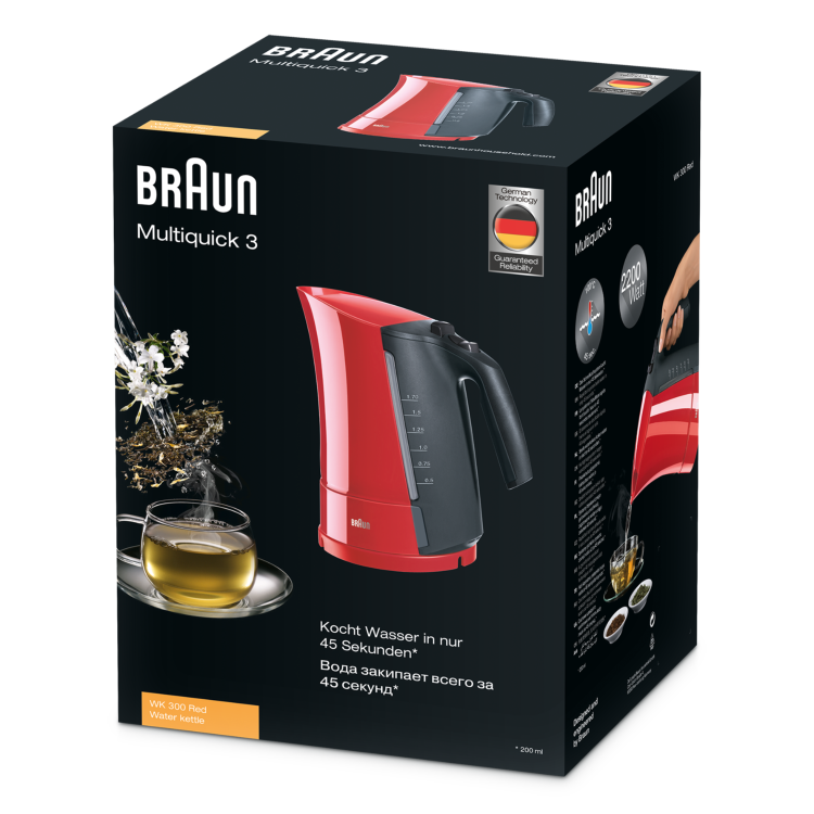 Grelnik vode Braun WK300, rdeča