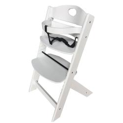 Leseni stolček za hranjenje, bel