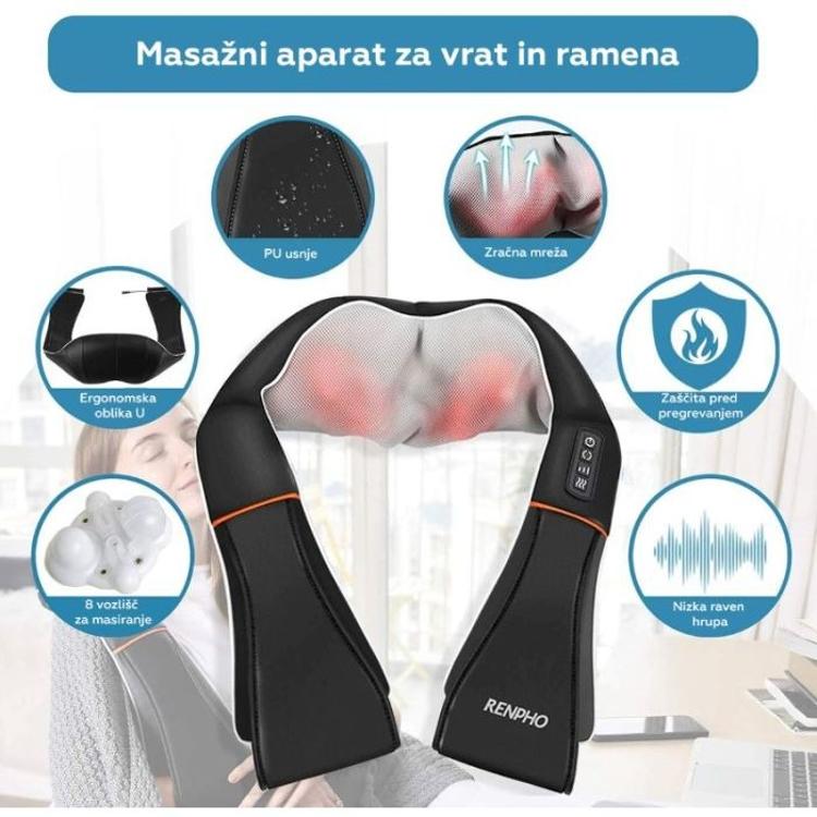 Masažni aparat za vrat in ramena RENPHO U-Neck 1 Shiatsu