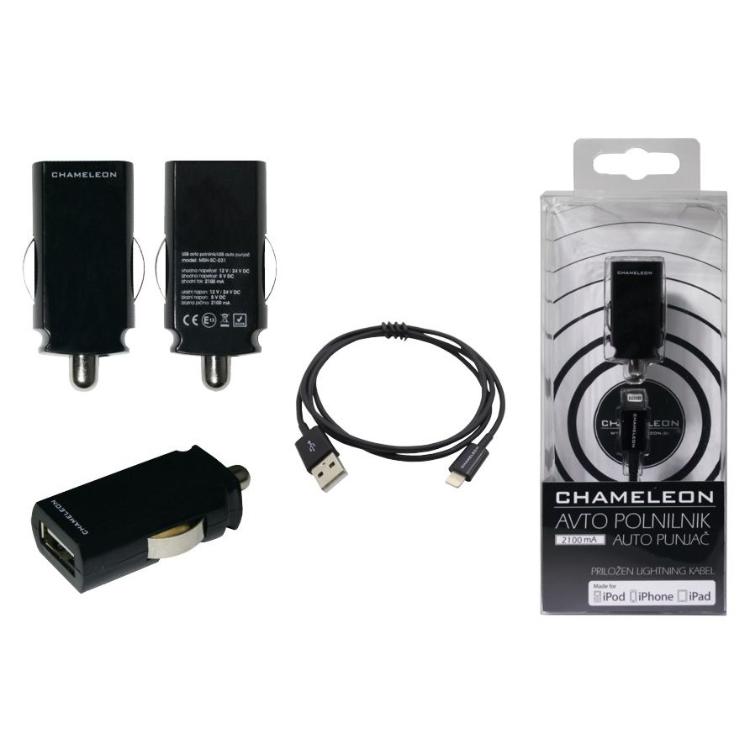 Avto polnilnik Chameleon MSH-SC-031 (2,1A) USB-Lightning MFI (za Apple iPhone)_1