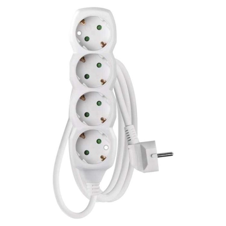 Podaljšek Emos 1,5 m / 4 vtičnice / beli / PVC / 1 mm2
