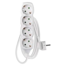 Podaljšek Emos 1,5 m / 4 vtičnice / beli / PVC / 1 mm2
