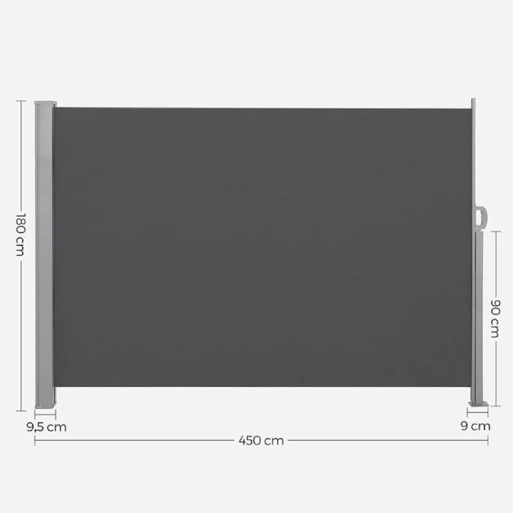 Stranski senčnik SONGMICS GSA589G01, 180 x 450 cm, antracit