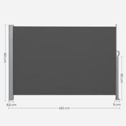 Stranski senčnik SONGMICS GSA589G01, 180 x 450 cm, antracit