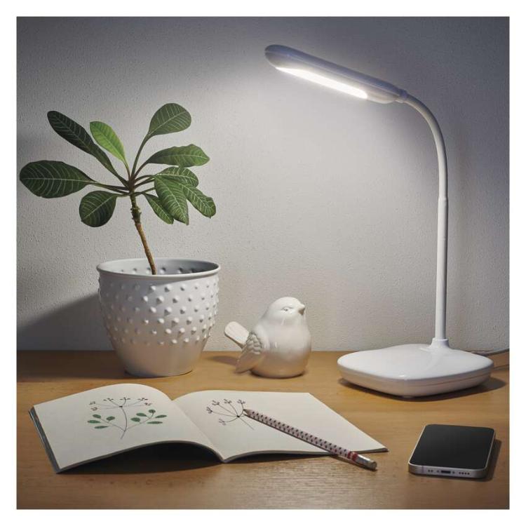 Namizna LED svetilka Emos Lily, 760 lm, bela