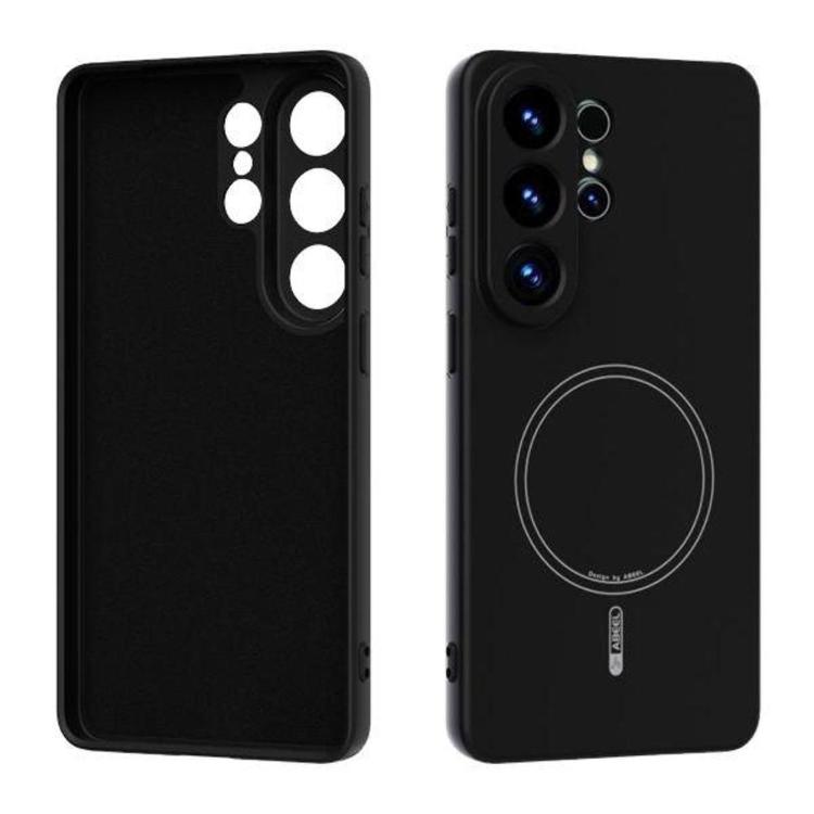 Gumiran črn magnetni TPU ovitek za Samsung Galaxy 26S Ultra serije z vgrajenim magnetnim obročem za brezžično polnjenje