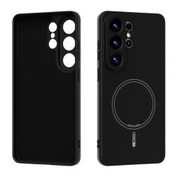 Gumiran črn magnetni TPU ovitek za Samsung Galaxy 26S Ultra serije z vgrajenim magnetnim obročem za brezžično polnjenje