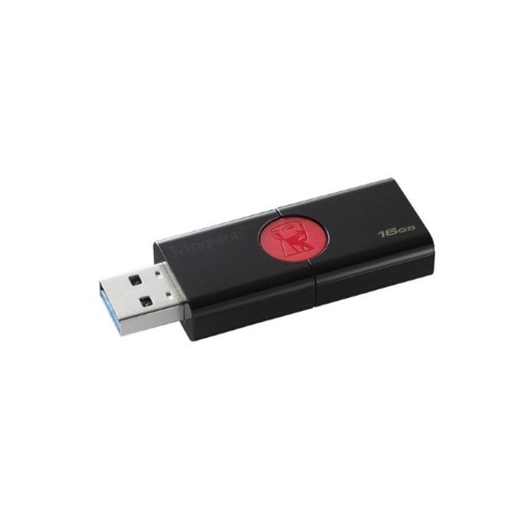 USB ključ 16 GB, DT106, Kingston, 3.1/3.0, črno-rdeč, drsni priključek