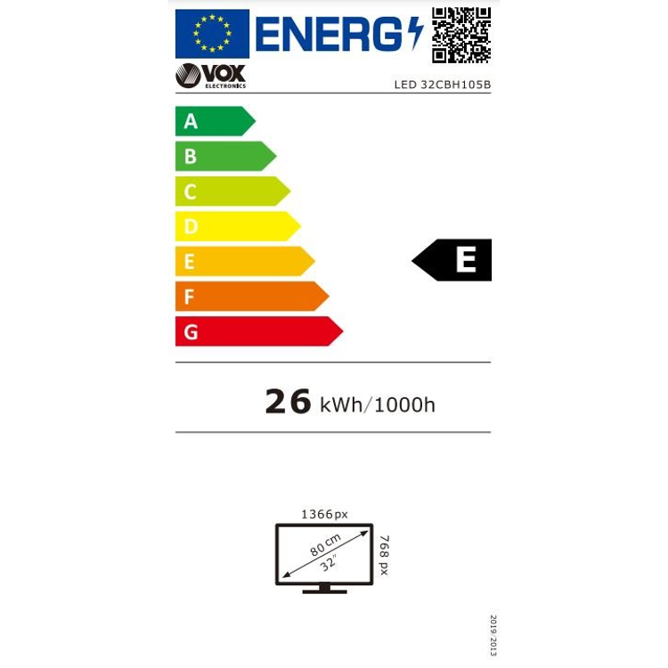 Televizor VOX 32CBH105B Frameless, HD Ready, Direct LED, diagonala 81 cm