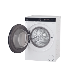 Pralni stroj Candy z odprtimi vrati in vidnim bobnom