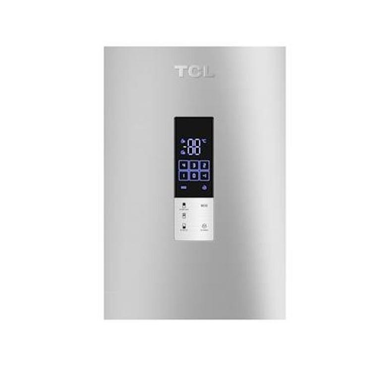 Detajl upravljalne plošče TCL hladilnika RP312BLE0 z digitalnim prikazom temperature, tipkami na dotik in nastavitvami delovanja Eco načina