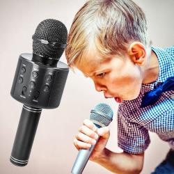 Karaoke mikrofon + zvočnik Manta MIC11, Bluetooth, USB, microSD, vgrajena baterija, črna-1