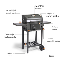 Prenosni žar na oglje VonHaus 2500869