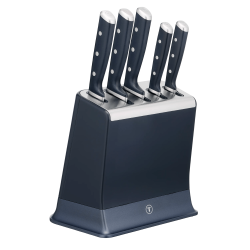 Tefal EverSharp blok z noži v črno‑inox dizajnu z vgrajenim ostrilnim sistemom
