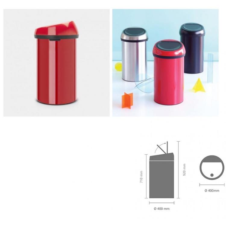 Koš za smeti Brabantia, 12 L, rdeč