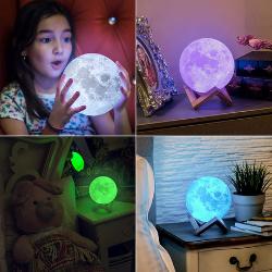 Namizna svetilka WELL 3D MOON LED s spreminjanjem 7 barv, na dotik_3