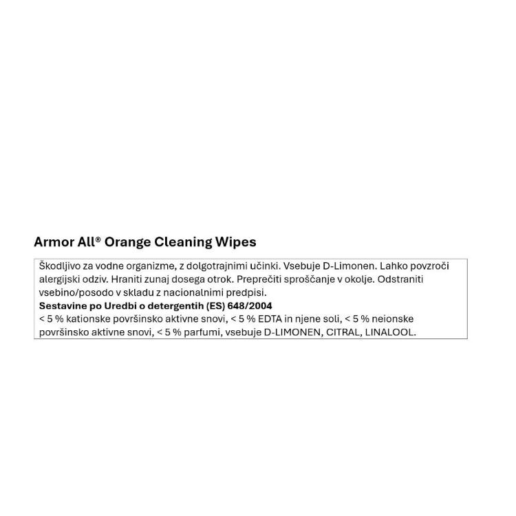 Večnamenski robčki za čiščenje z vonjem pomaranče Armor All Orange Wipes, 30 kos_1