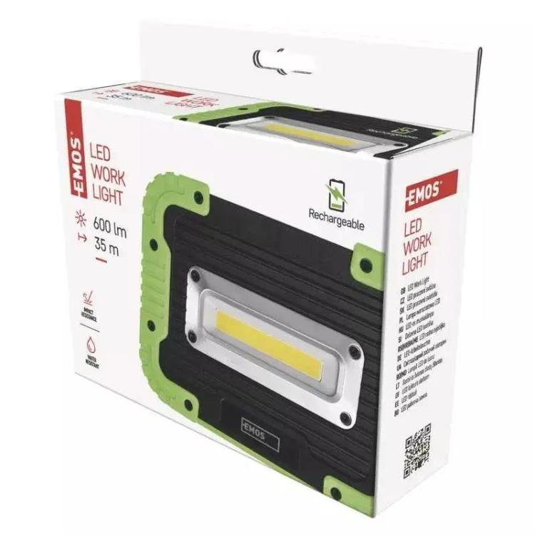 Polnilna LED delovna svetilka Emos 5 W COB, 600 lm, 3000 mAh