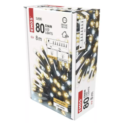 Božična veriga utripajoča 80 LED, 8 m, zunanja in notranja, topla/hladna bela_3