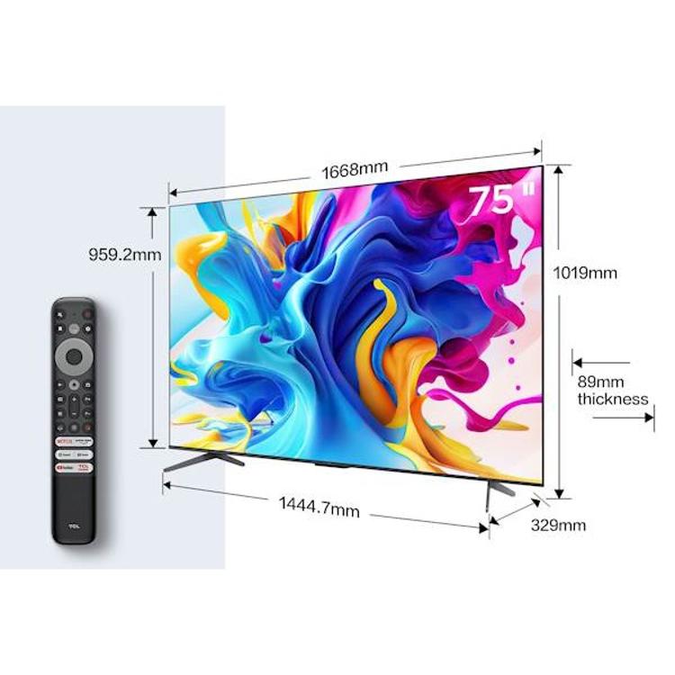 Televizor TCL 75C645 4K Ultra HD, QLED, Smart TV, diagonala 190 cm