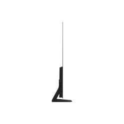 Samsung OLED TV QE65S90HAE, zelo tanek stranski profil z elegantnim stojalom, pogled s strani.