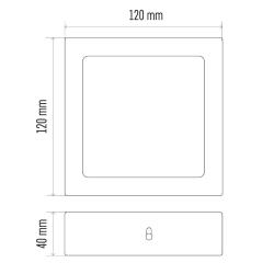 Nadometni LED panel Emos, kvadratni, 6W, toplo bela