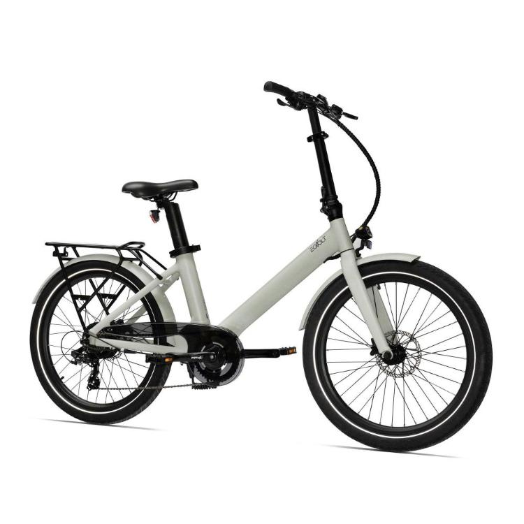 Zložljivo električno kolo Eovolt Evening Vert Sauge 24" s prtljažnikom, bela
