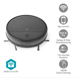 Robotski sesalnik Nedis WIFIVCR001CBK WIFI 3V1