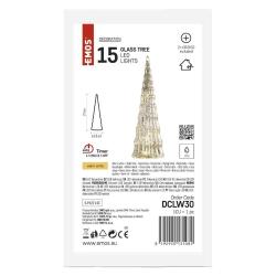 Božična LED jelka, 27 cm, 2x CR2032, notranja, topla bela