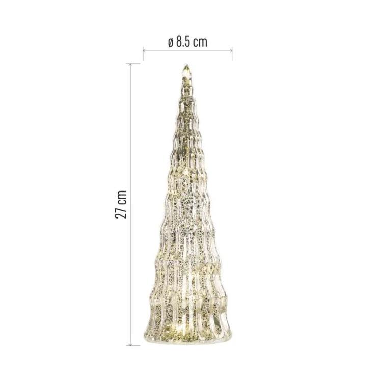 Božična LED jelka, 27 cm, 2x CR2032, notranja, topla bela