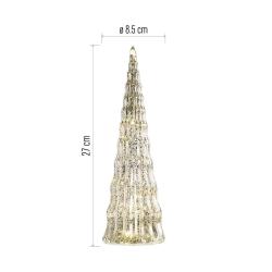 Božična LED jelka, 27 cm, 2x CR2032, notranja, topla bela