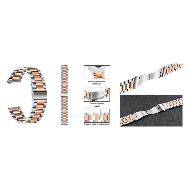 Kovinski pašček 20 mm, Silver Rose Gold_1