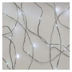 Božična nano veriga Emos srebrna, LED 40, 4 m, zunanja in notranja, hladna bela