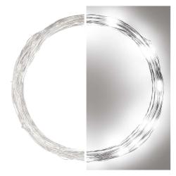 Božična nano veriga Emos srebrna, LED 40, 4 m, zunanja in notranja, hladna bela
