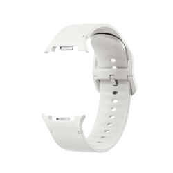 Pašček Samsung Galaxy Watch v beli barvi, notranji pogled z gladko površino in kovinskimi priključki.