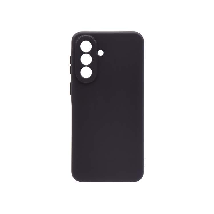 Črn mat zaščitni ovitek za Samsung Galaxy A37 5G z elegantnim minimalističnim videzom in natančnimi izrezi za kamero.