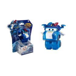 Transformirajoča figura Lucie iz Super Wings Electric Heroes, ki se iz policijskega avtomobila spremeni v robota, primerna za otroke 3+.