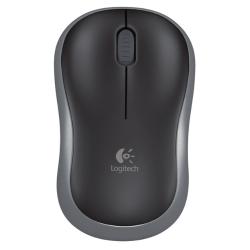 Logitech M185 brezžična optična miška, siva