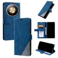 Modra preklopna torbica za pametni telefon Honor Magic8 Lite z magnetnim zapiranjem, režami za kartice