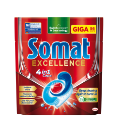 Tablete za strojno pomivanje posode Somat Excellence, 56 tablet