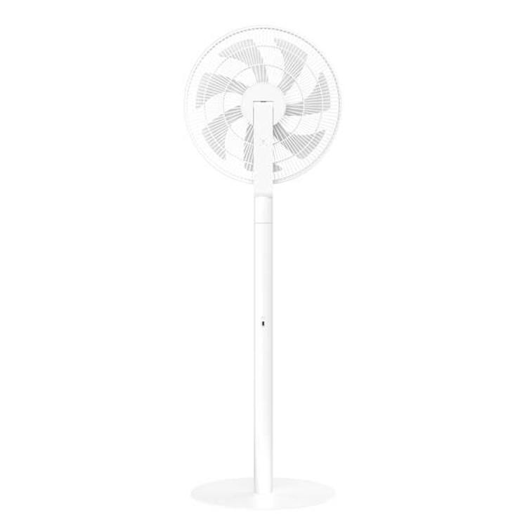 Xiaomi Mijia Smart Standing Fan Pro Slim v beli barvi z vitkim stojalom, okroglo mrežo ventilatorja in elegantnim minimalističnim dizajnom
