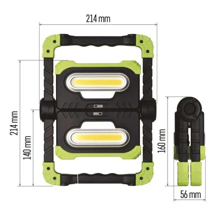 Polnilna LED delovna svetilka Emos P4536, 2x COB, 2000 lm, 8000 mAh