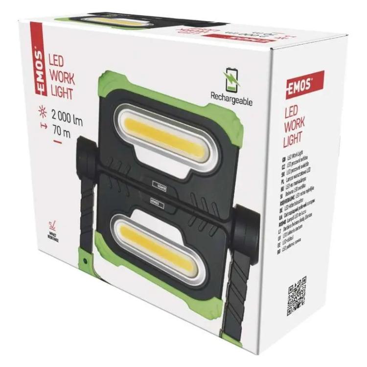 Polnilna LED delovna svetilka Emos P4536, 2x COB, 2000 lm, 8000 mAh