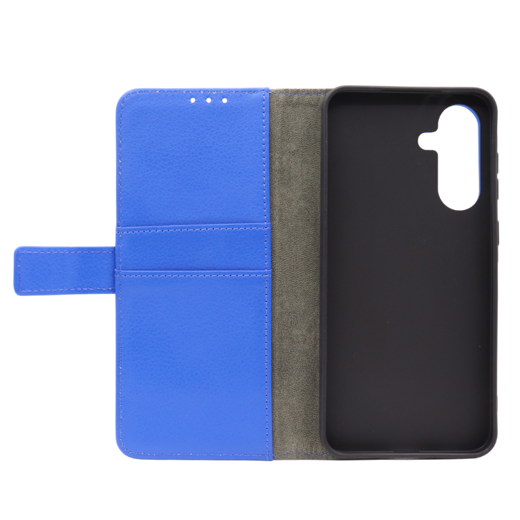 Modra preklopna torbica za Samsung Galaxy A57 5G z magnetnim zapiranjem nudi zanesljivo zaščito in eleganten videz.