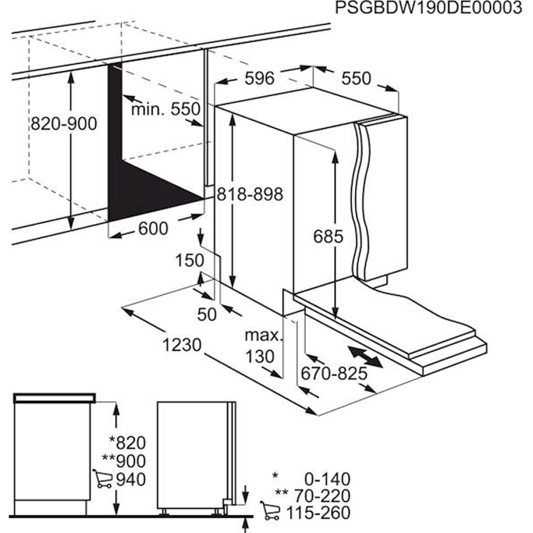 Vgradni pomivalni stroj AEG FSE74718P, inverter, WiFi