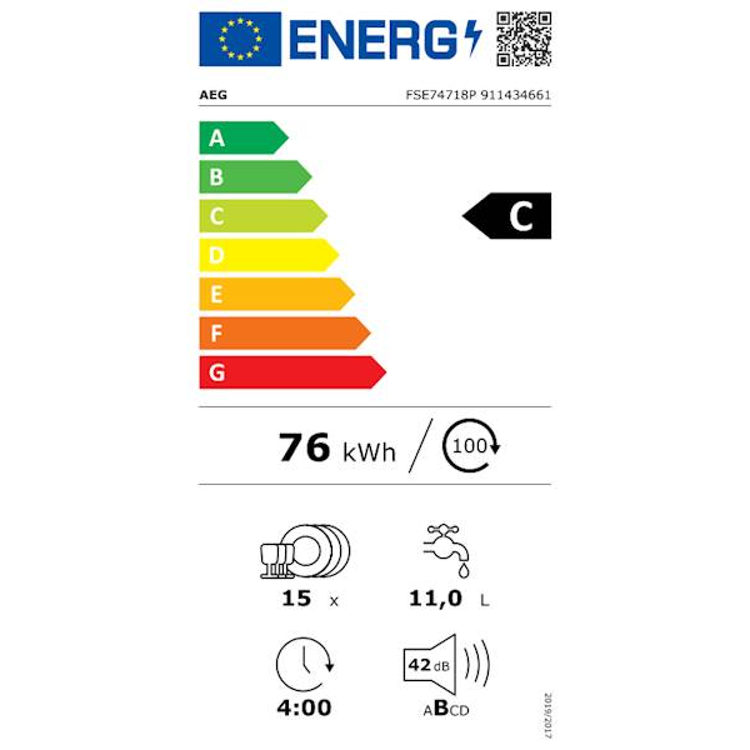 Vgradni pomivalni stroj AEG FSE74718P, inverter, WiFi