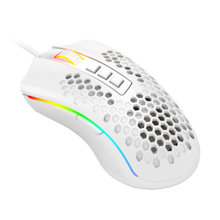 Miška Redragon Storm Elite M988W, RGB, gaming, bela