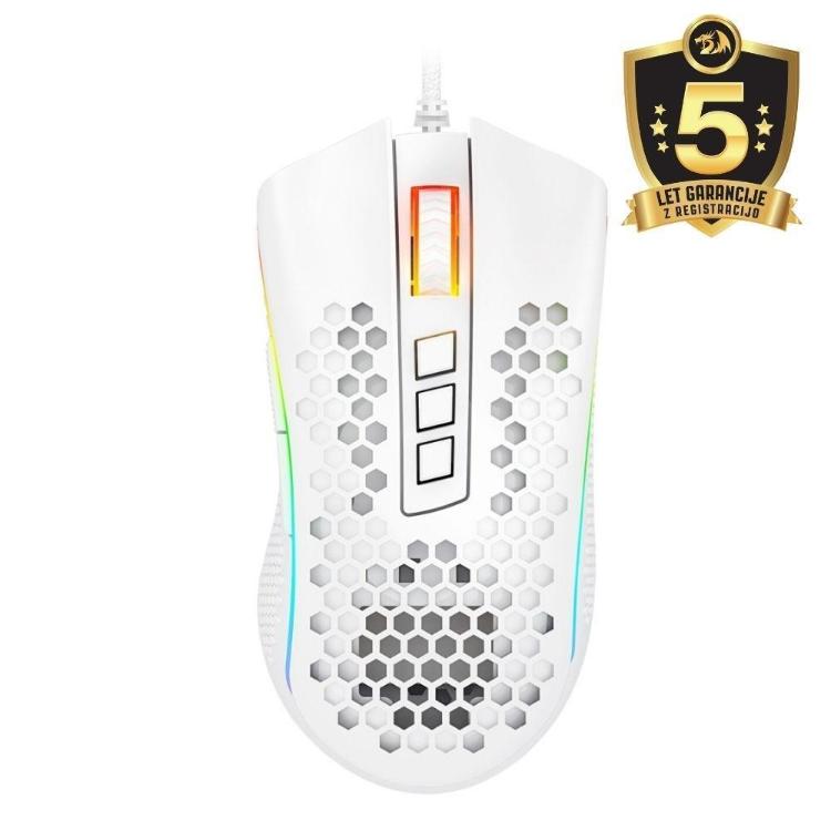 Miška Redragon Storm Elite M988W, RGB, gaming, bela